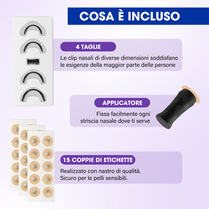 Nasaleep™ – Patch Nasali Kit Completo: Addio Naso Chiuso e Russamento